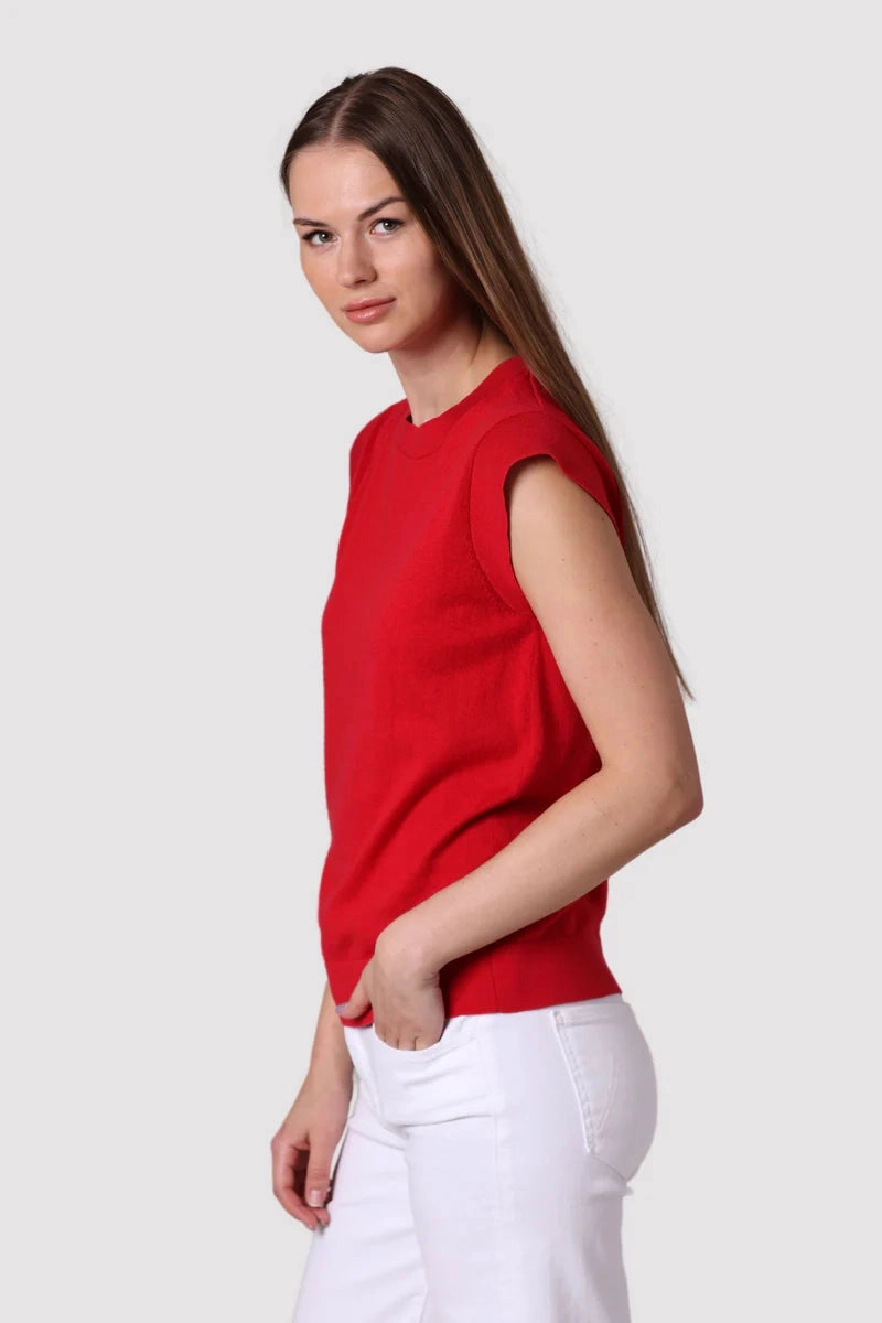 MinimalistAesthetic Minnie Rose Supima Cotton Cap Sleeve Crew Tank