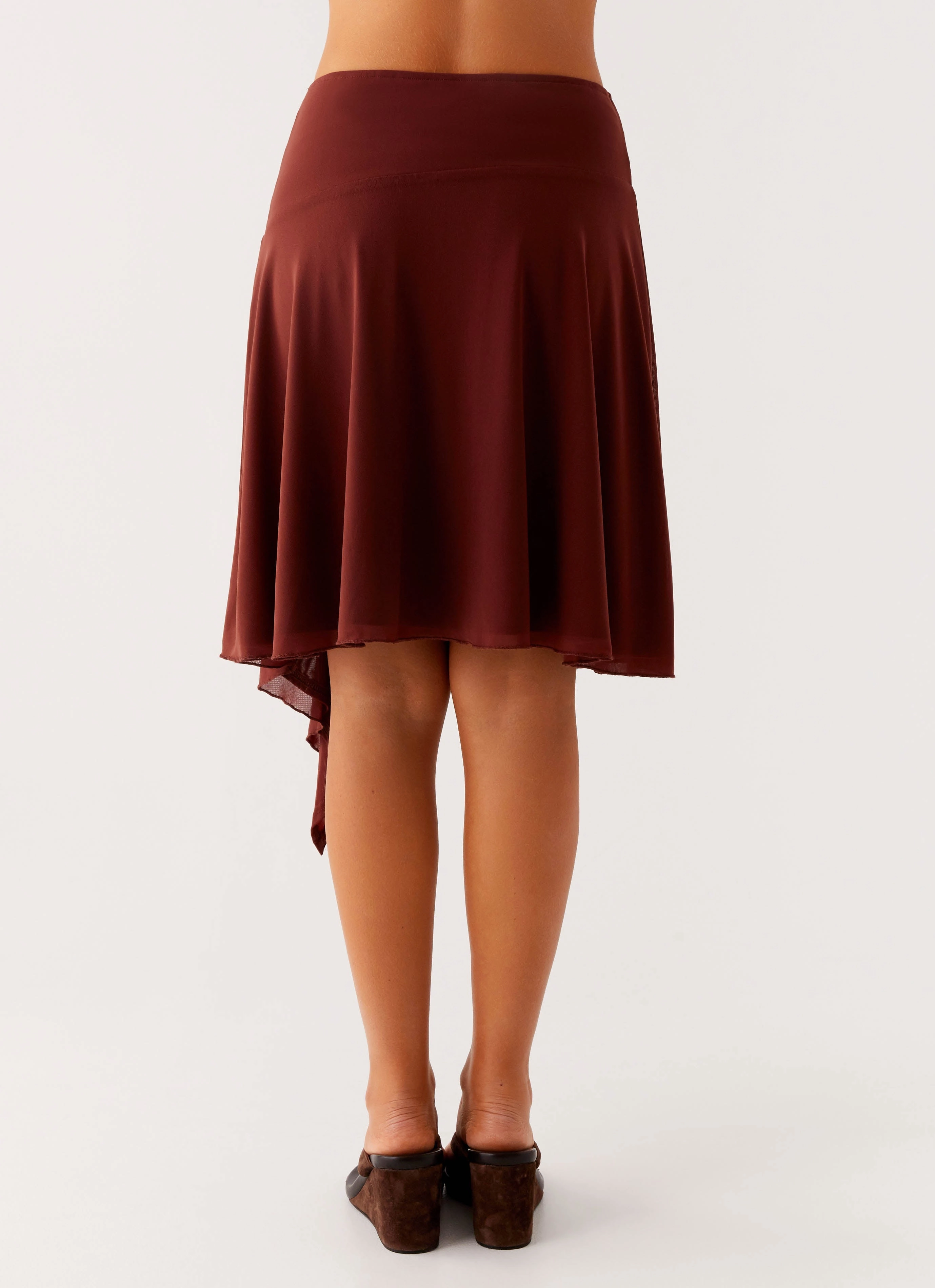 Mirage Midi Skirt - Chocolate Shirred Back