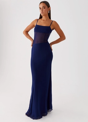 Miranda Maxi Dress - Navy Elegant Fit