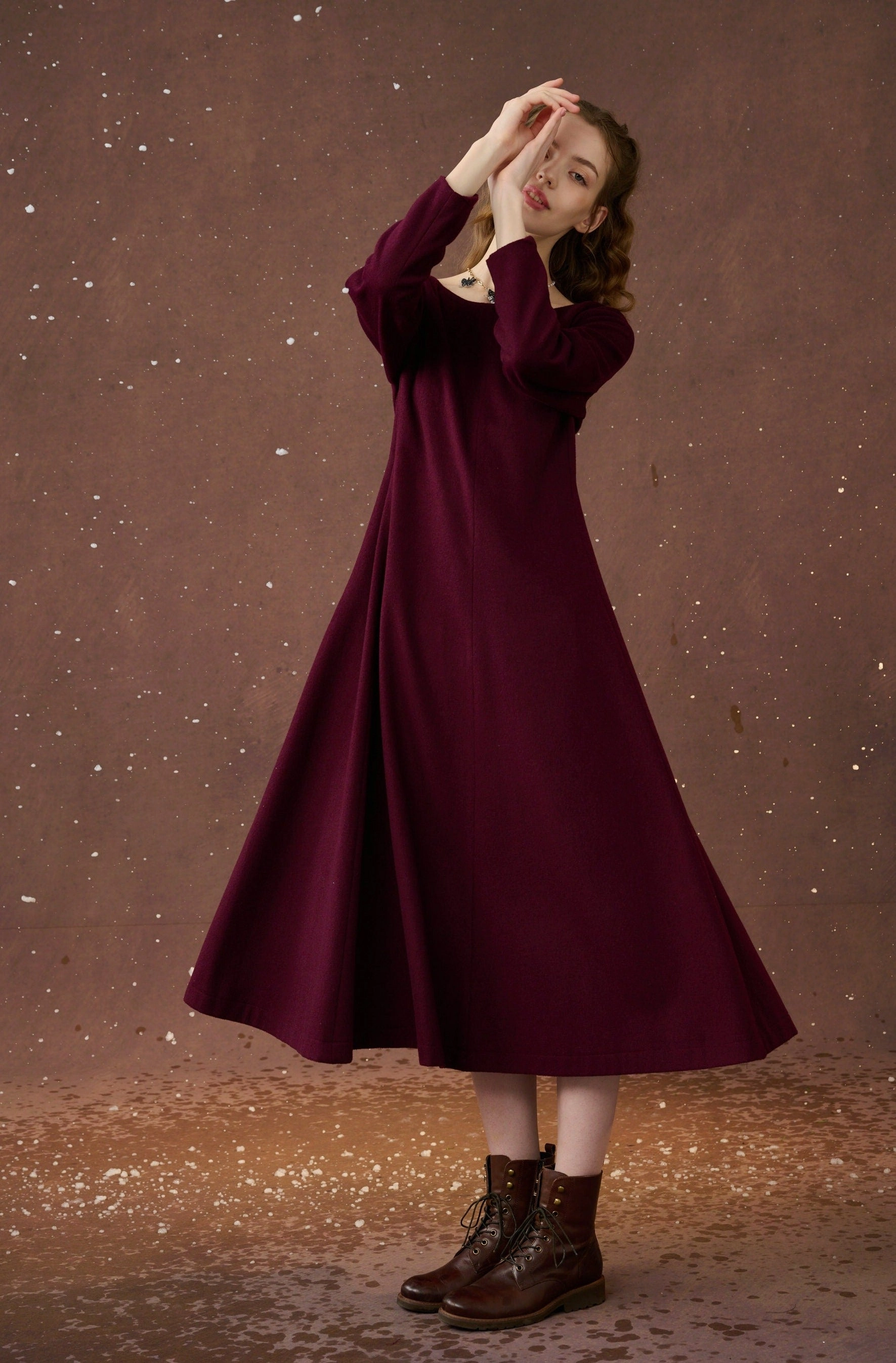 Mistletoe 17 | Vintage wool dress in Purple Circular Knit Fresh Style