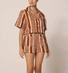 Mizuki Blouse | Vecchio Stripe AntiMicrobialLining