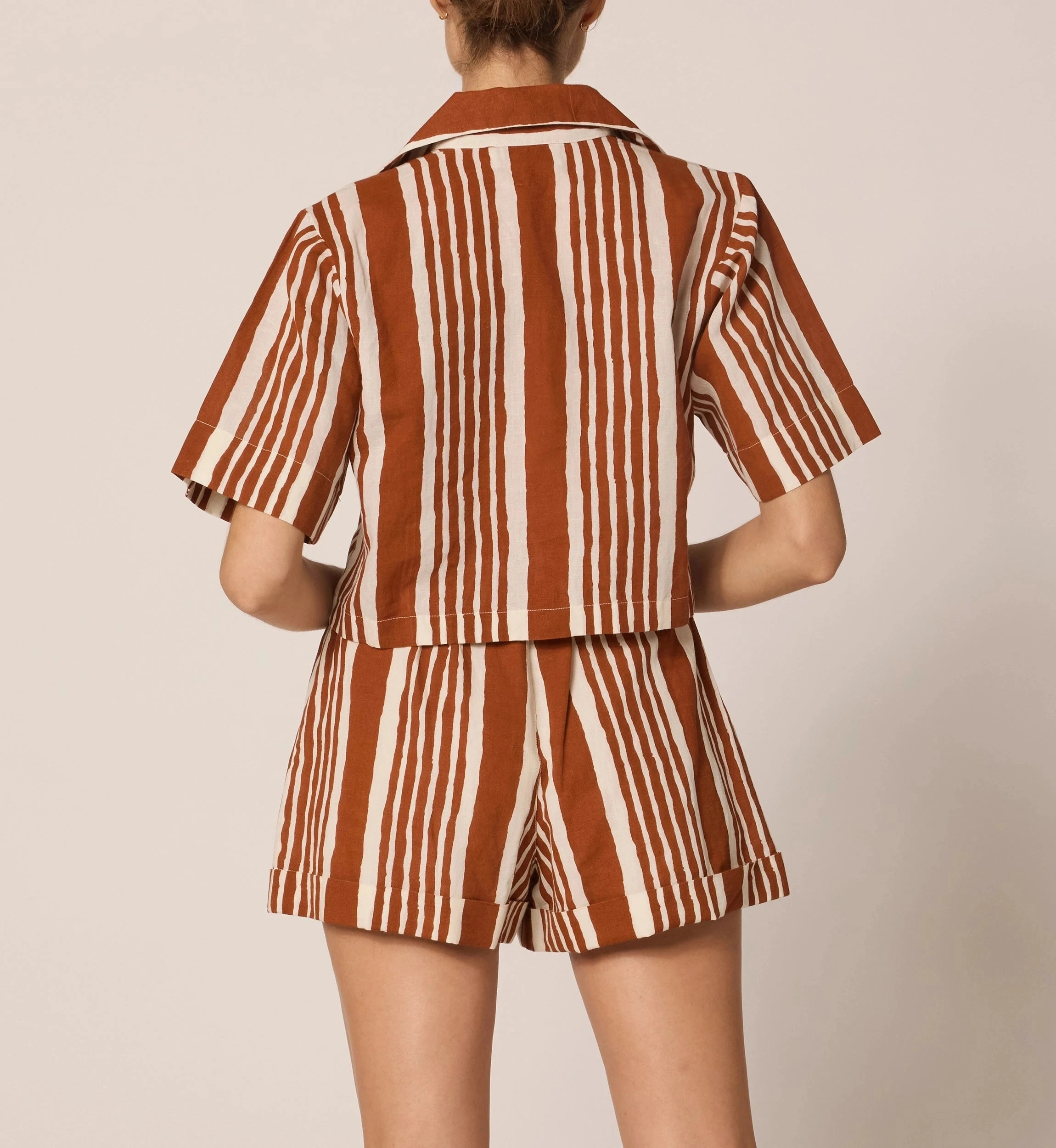 SoftTouchBrushedInterior Anti Slip Shoulder Padding Mizuki Blouse | Vecchio Stripe