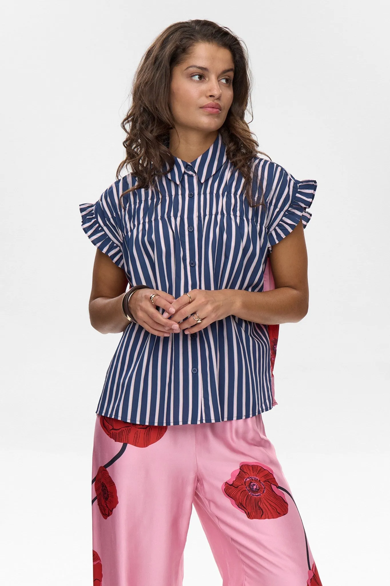 NUJOELLE SLEEVELESS SHIRT - Orchid Smoke Stretch Blouse HiddenZipper