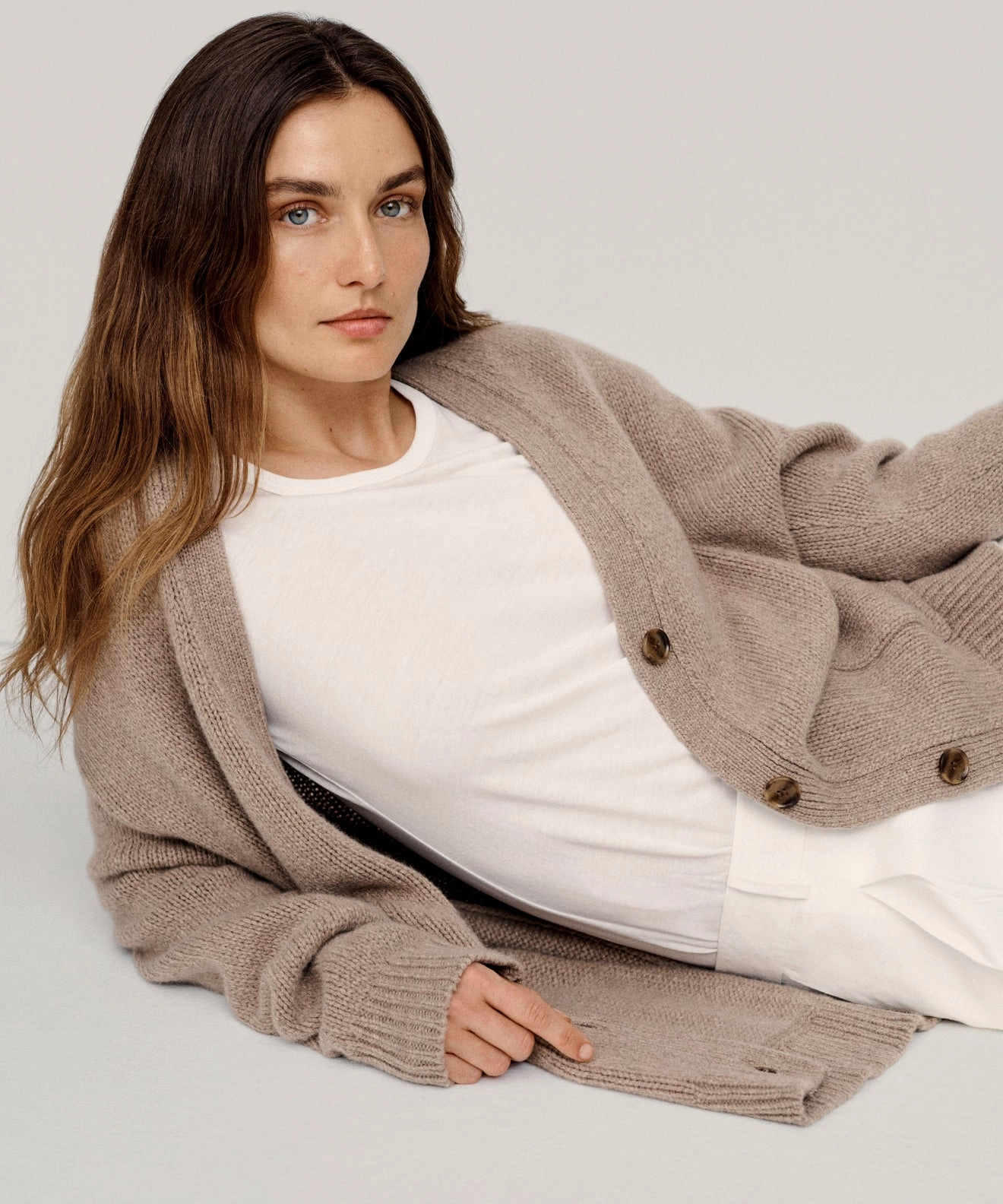 Texture Detail Lightweight Thermal Insulation Cashmere Spencer Cardigan