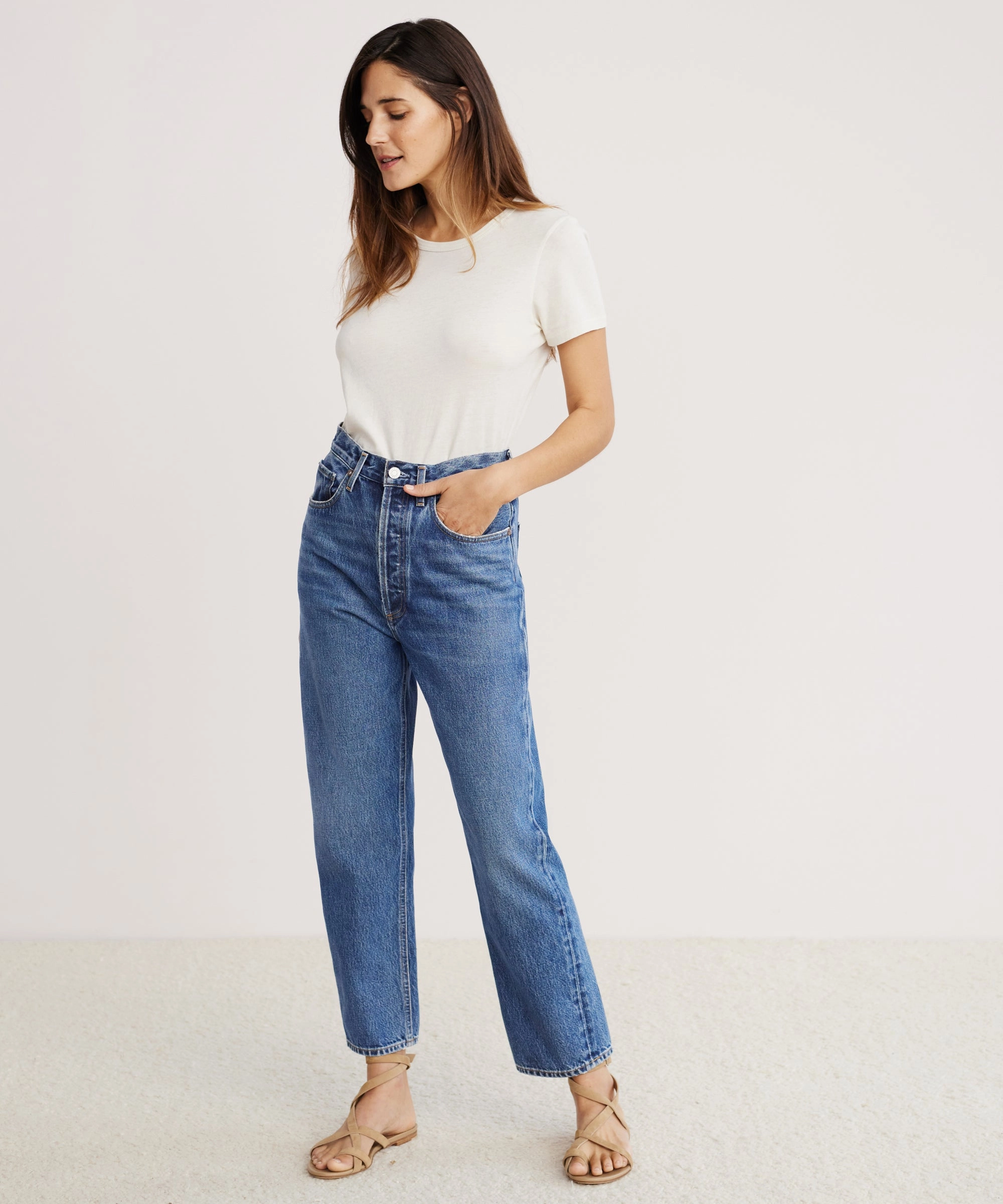 WaterResistantCoating 90's Crop Jean