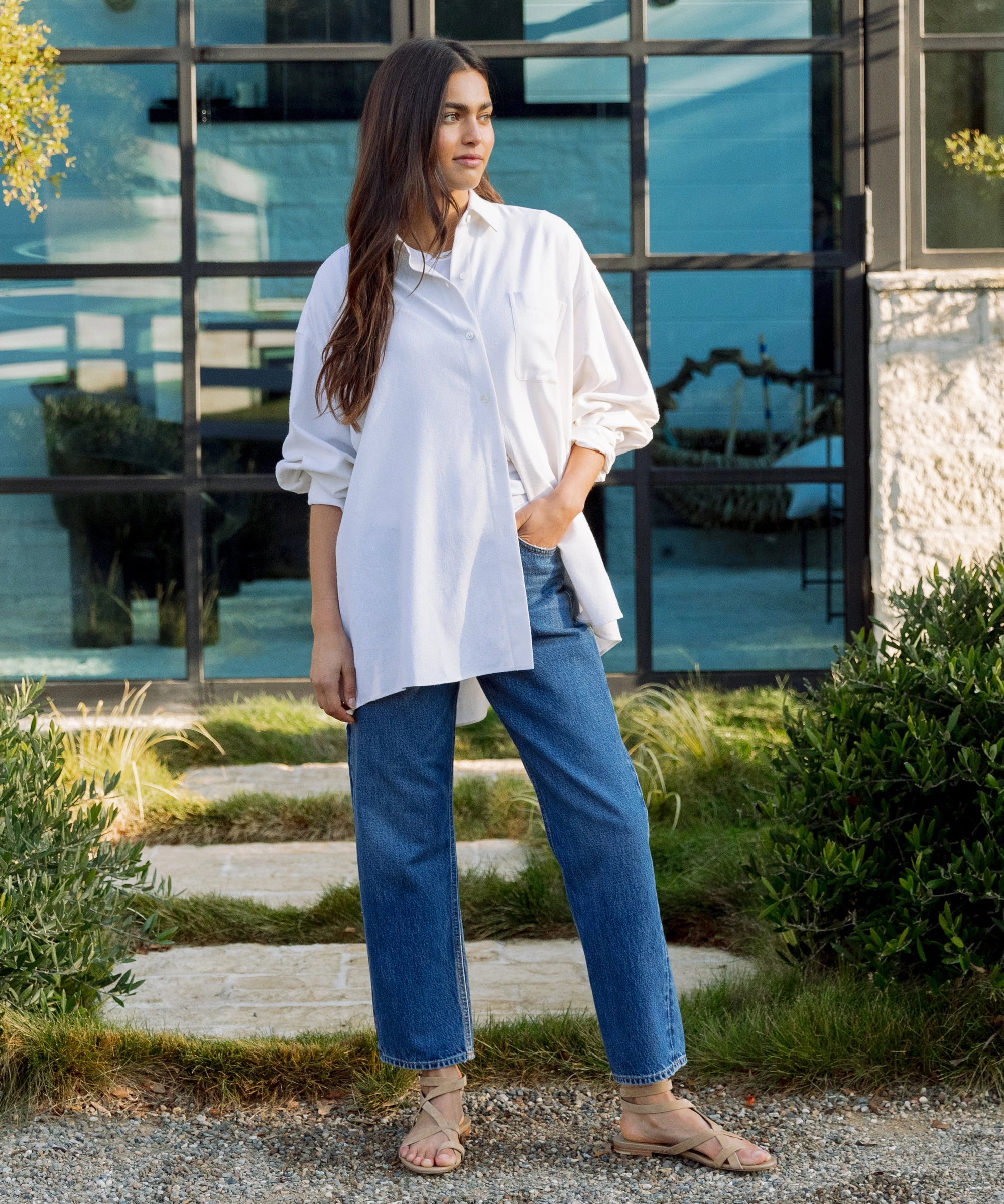 90's Crop Jean Comfortable Look Chic Cardigan