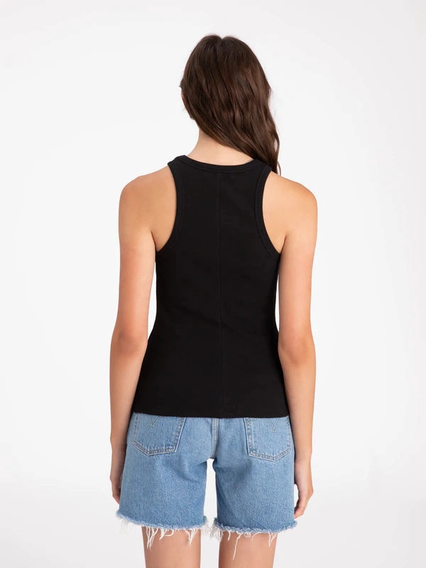 Sanctuary Perfect Ribbed Tank Top-Black Winter Fashion Basic Sweatshirt