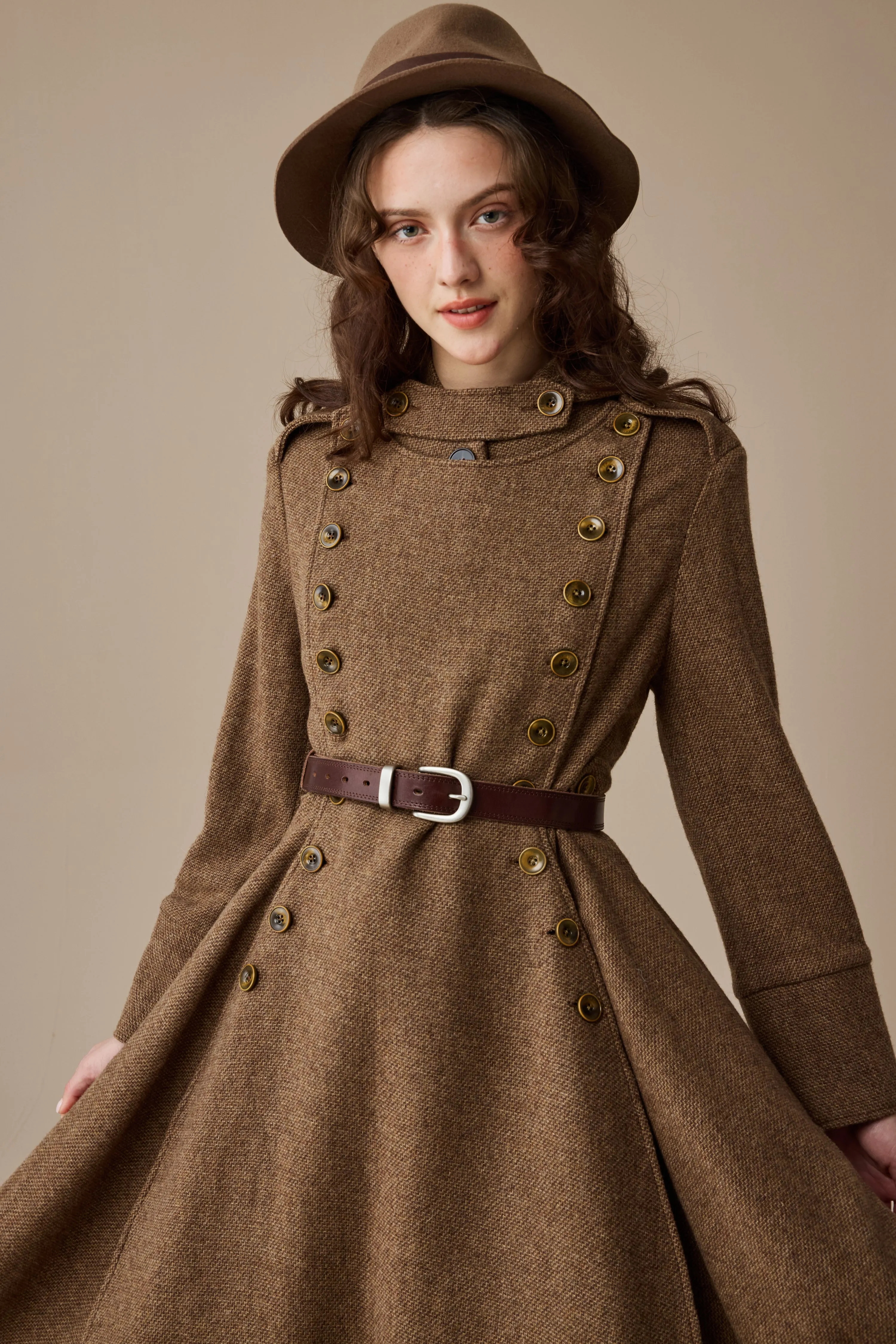 Moisture Wicking Technology Sustainable Textile Monica 31 | 100% Wool  Double Breasted Coat