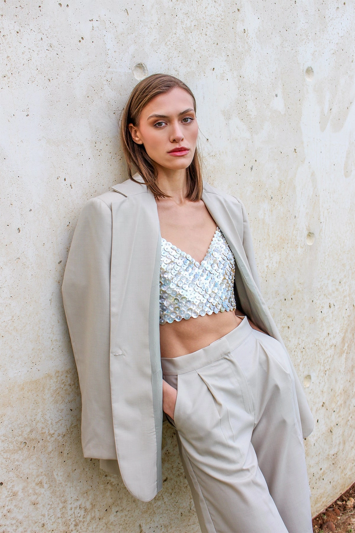 Ecorces De Cerisiers Top Gym Wear High Neck Design