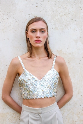 ReflectiveAccents SelfFabric Binding Ecorces De Cerisiers Top