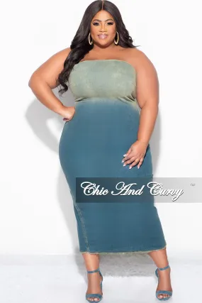 Fashionable Appeal Final Sale Plus Size Dress in Washed Denim