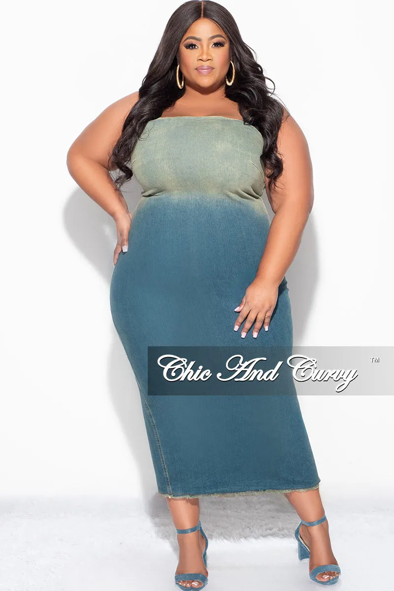 Chill Wear Tailored Fit Final Sale Plus Size Dress in Washed Denim