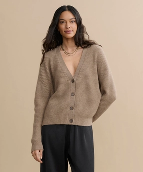 Stretch Flexibility Polished Feel Cropped Cashmere Cocoon Cardigan