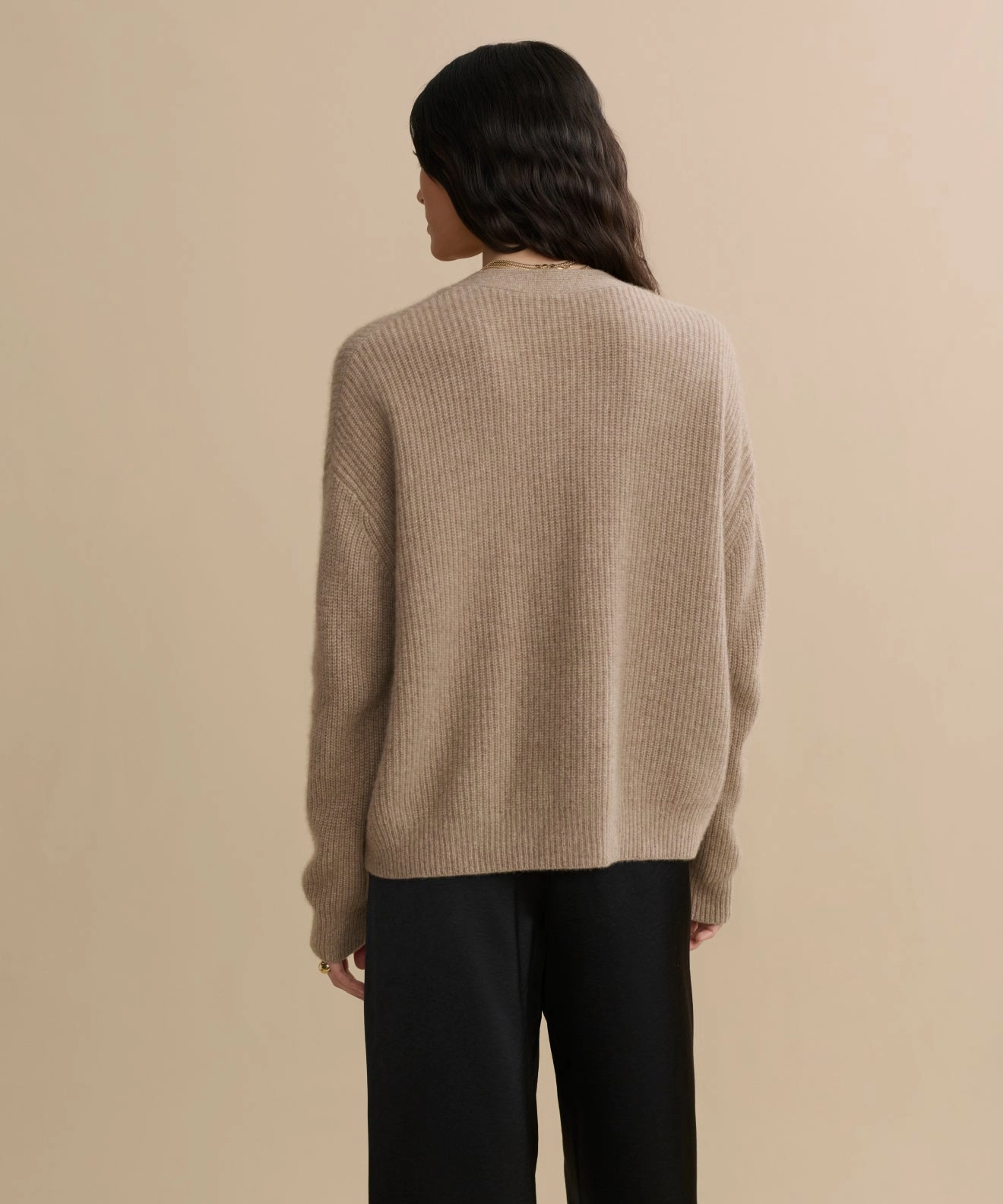 Cropped Cashmere Cocoon Cardigan Compressed Stitch Lived In