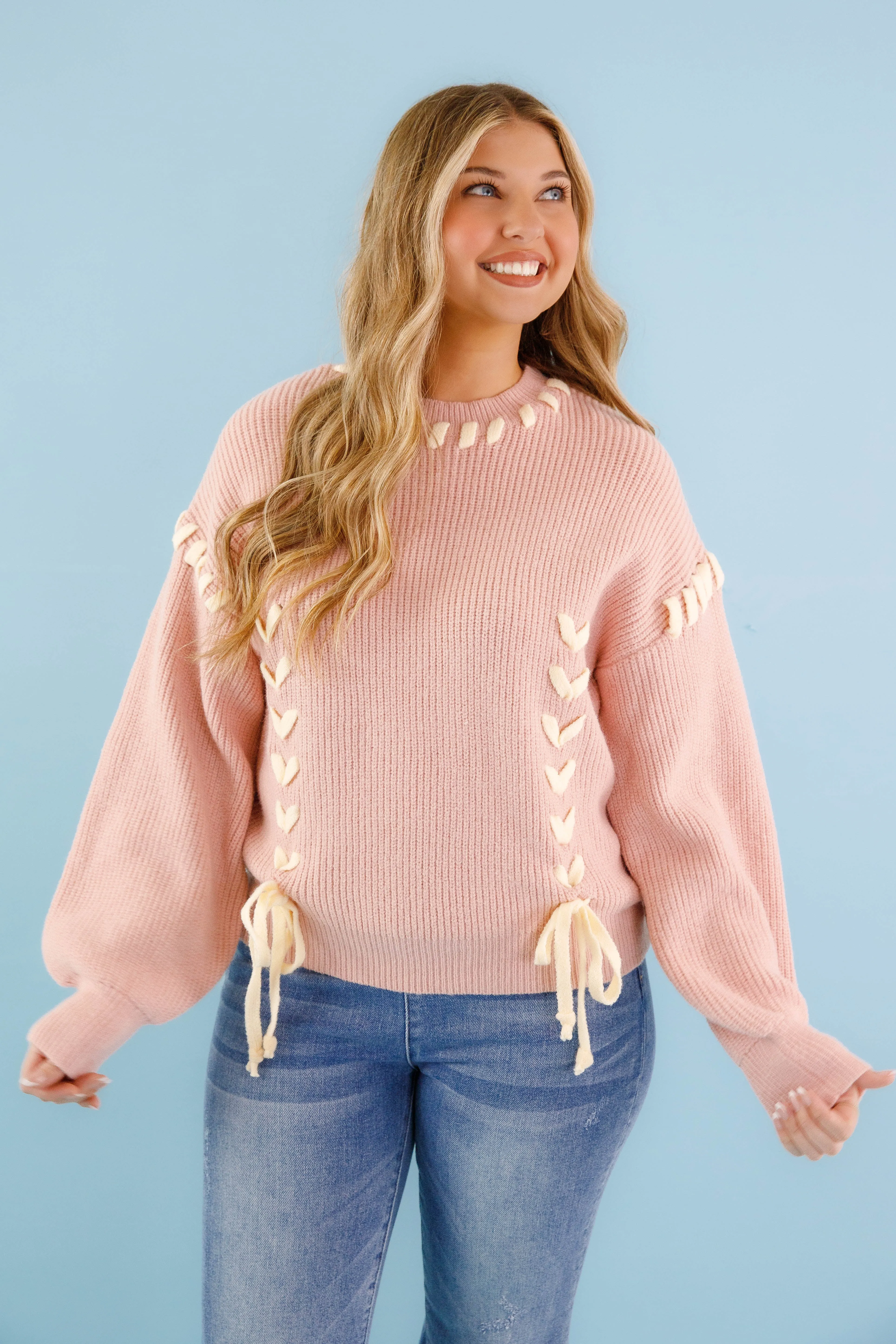 Layered Ventilation Zones Cold Weather Moment In Time Sweater-Blush