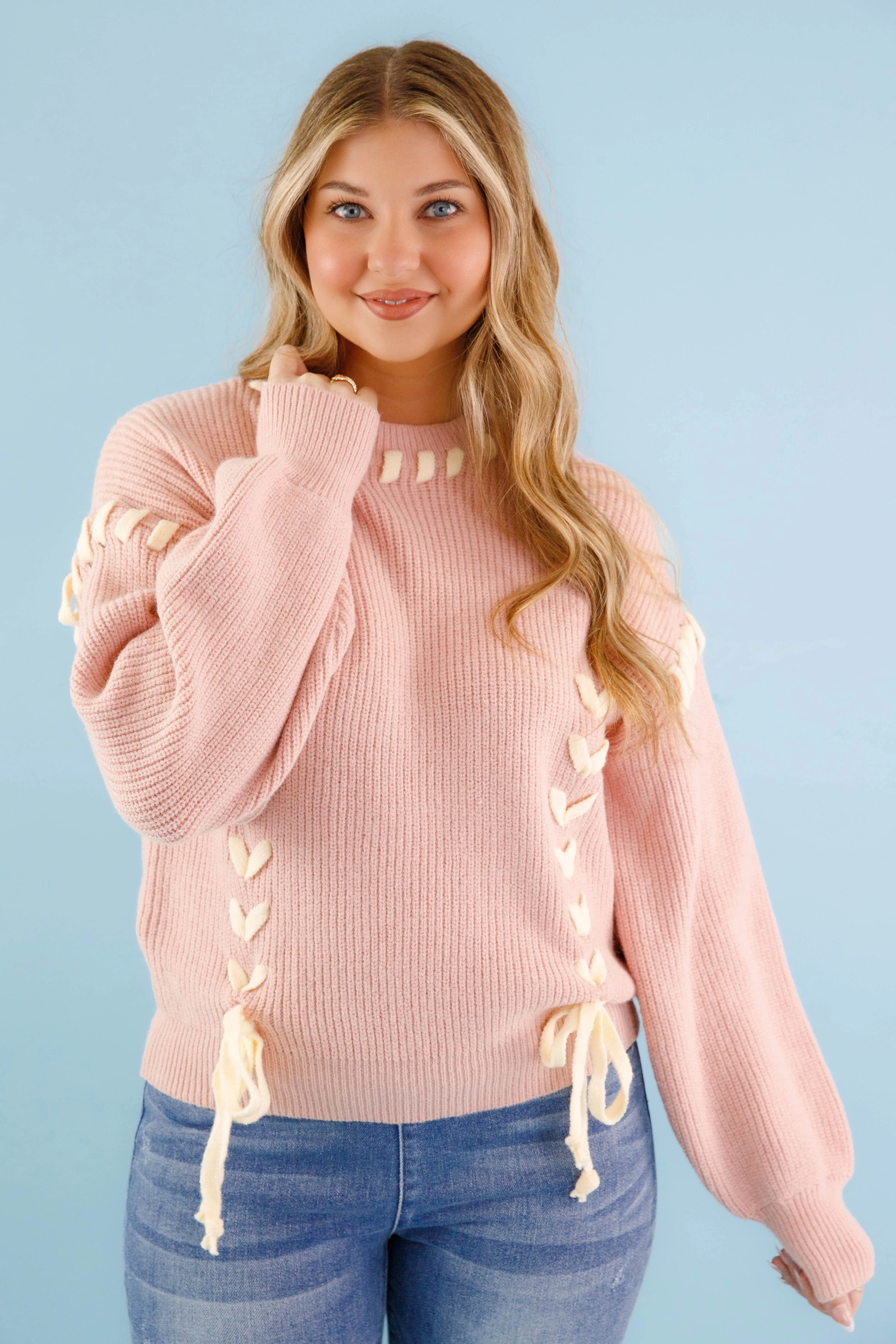 Soft Touch Stylish Jacket Moment In Time Sweater-Blush