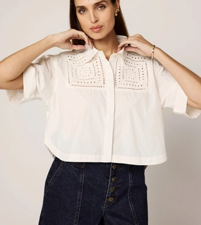 Montana Blouse | Ivory WrinkleFree Fabric