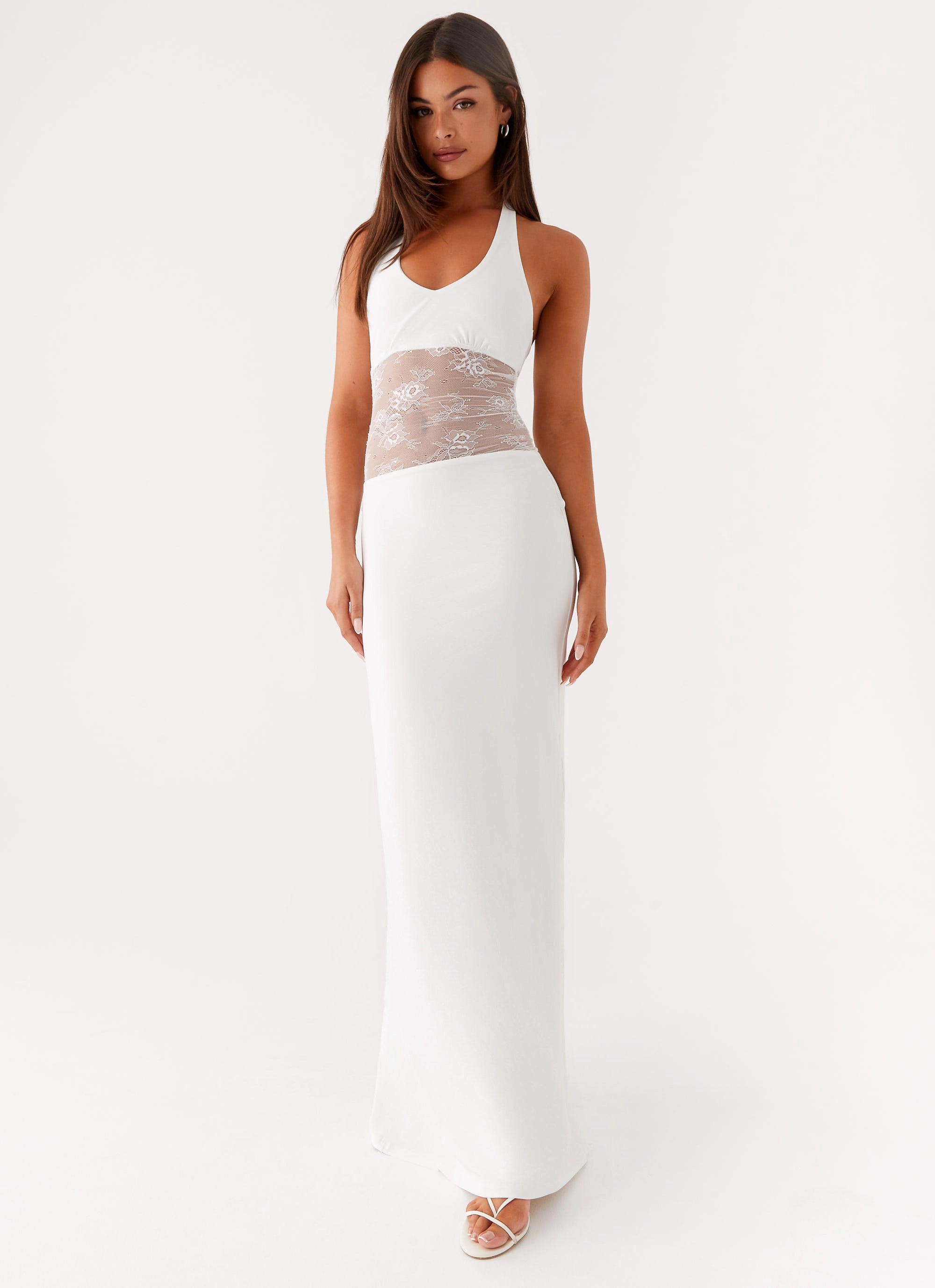 Silky Surface Main Focus Maxi Dress - White