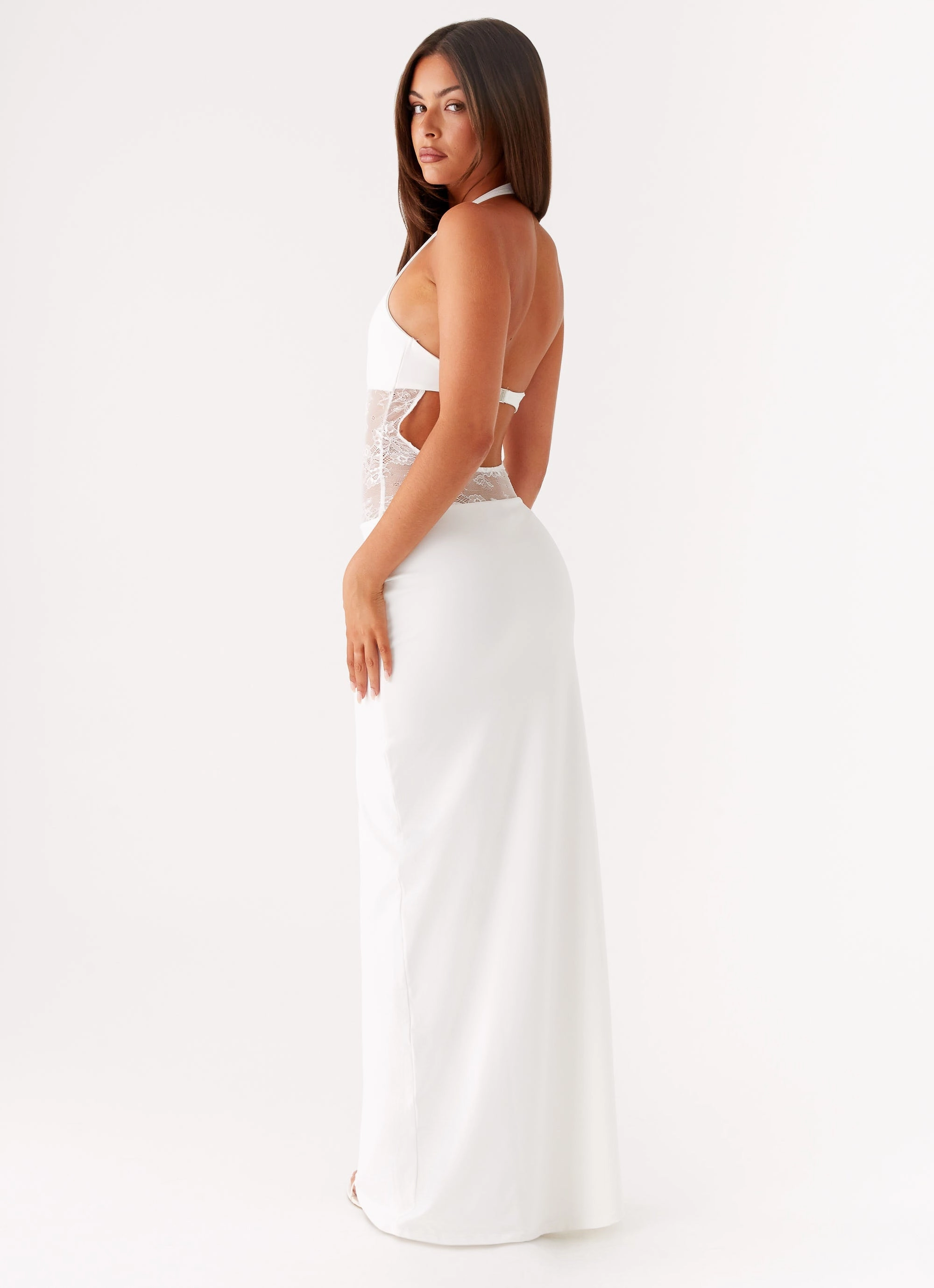 Artisanal-Detail Office Wear Main Focus Maxi Dress - White