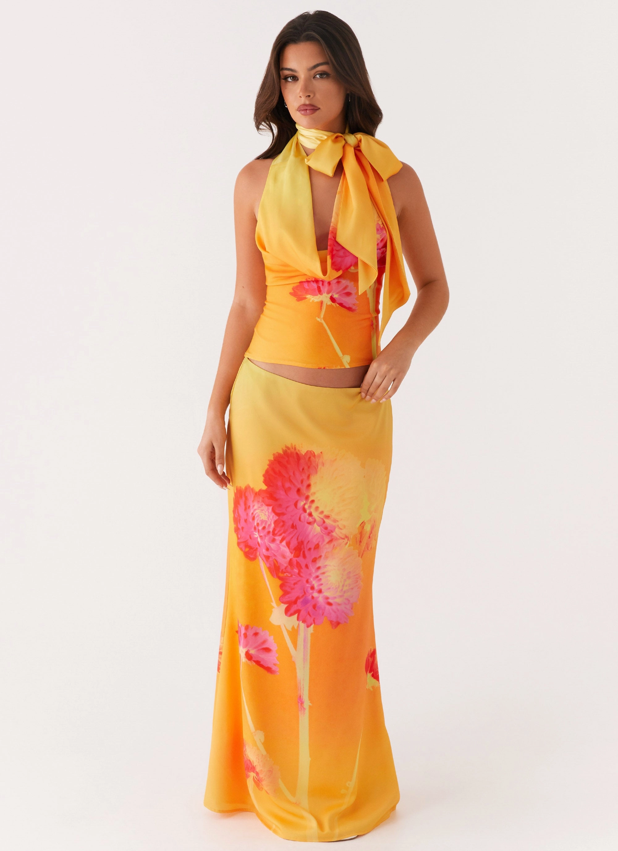 Simple Pullover Nala Top - Orange Floral