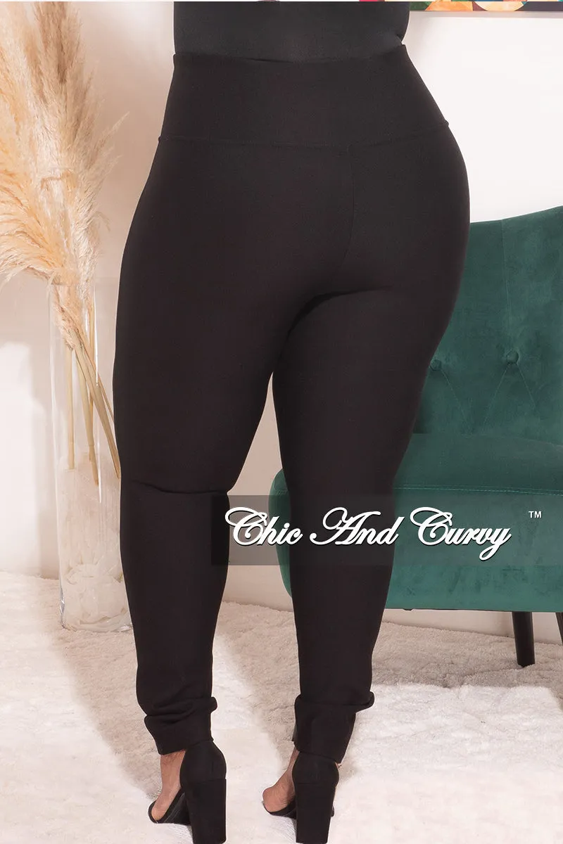 Final Sale Plus Size High Waist Pants in Black PermeableCloth
