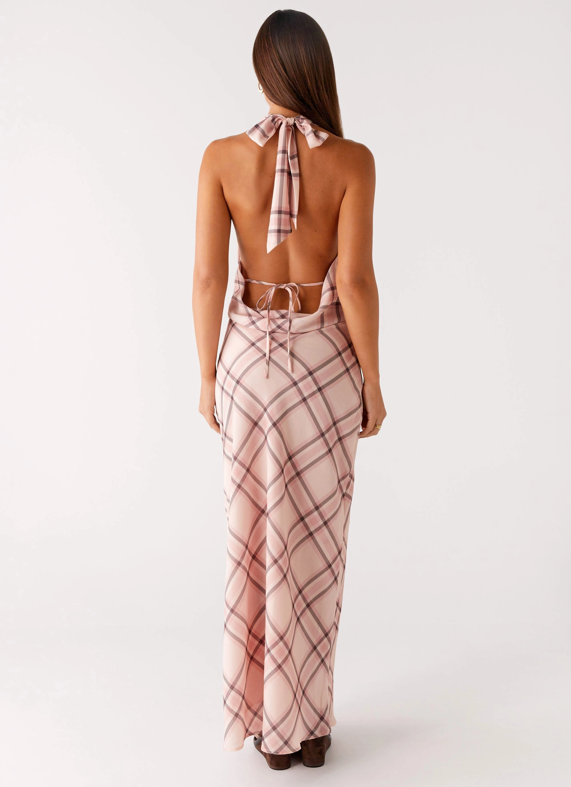 Muse Maxi Dress - Pink Check Versatile Layer