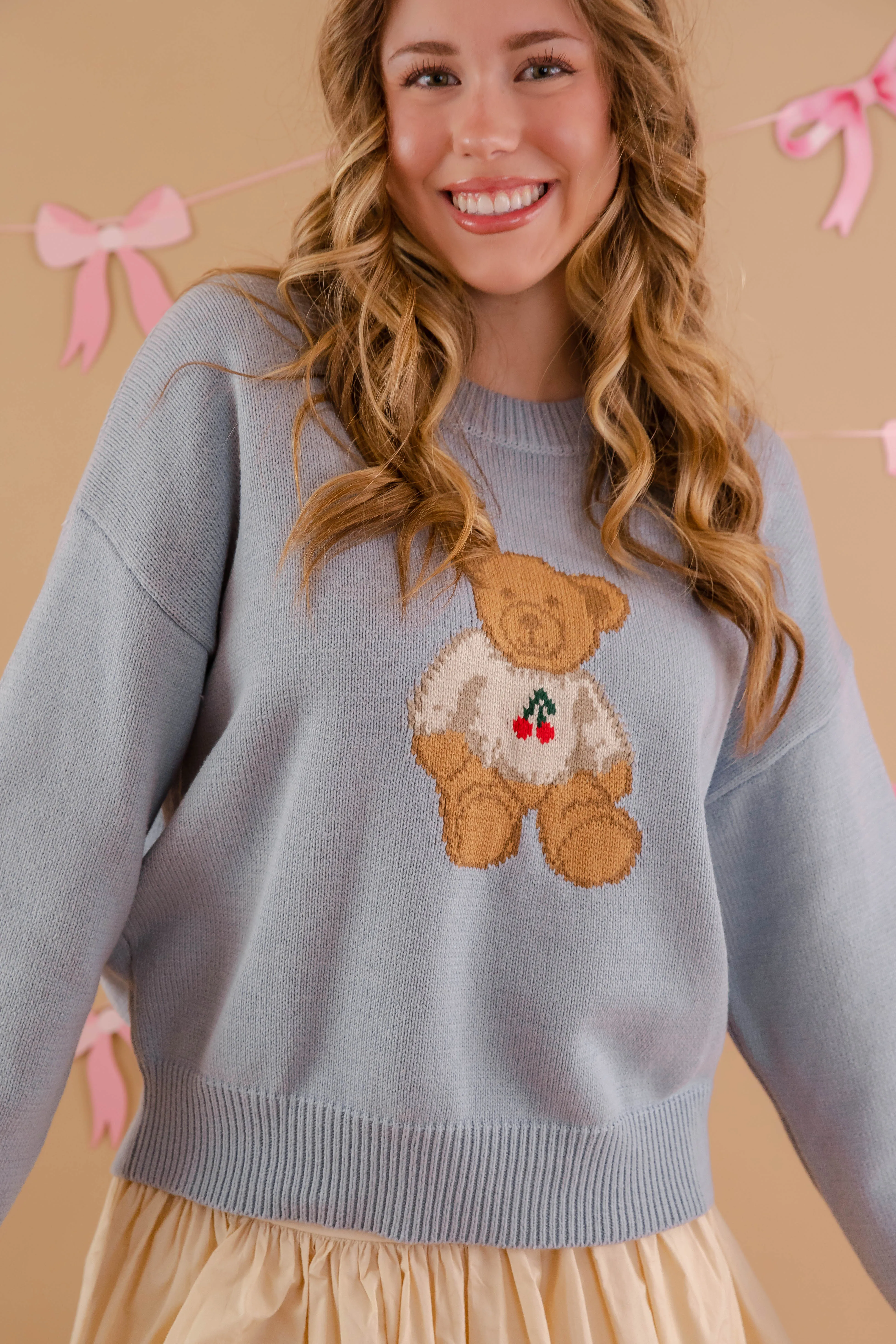 Tailored Placket My Reassurance Sweater-Baby Blue