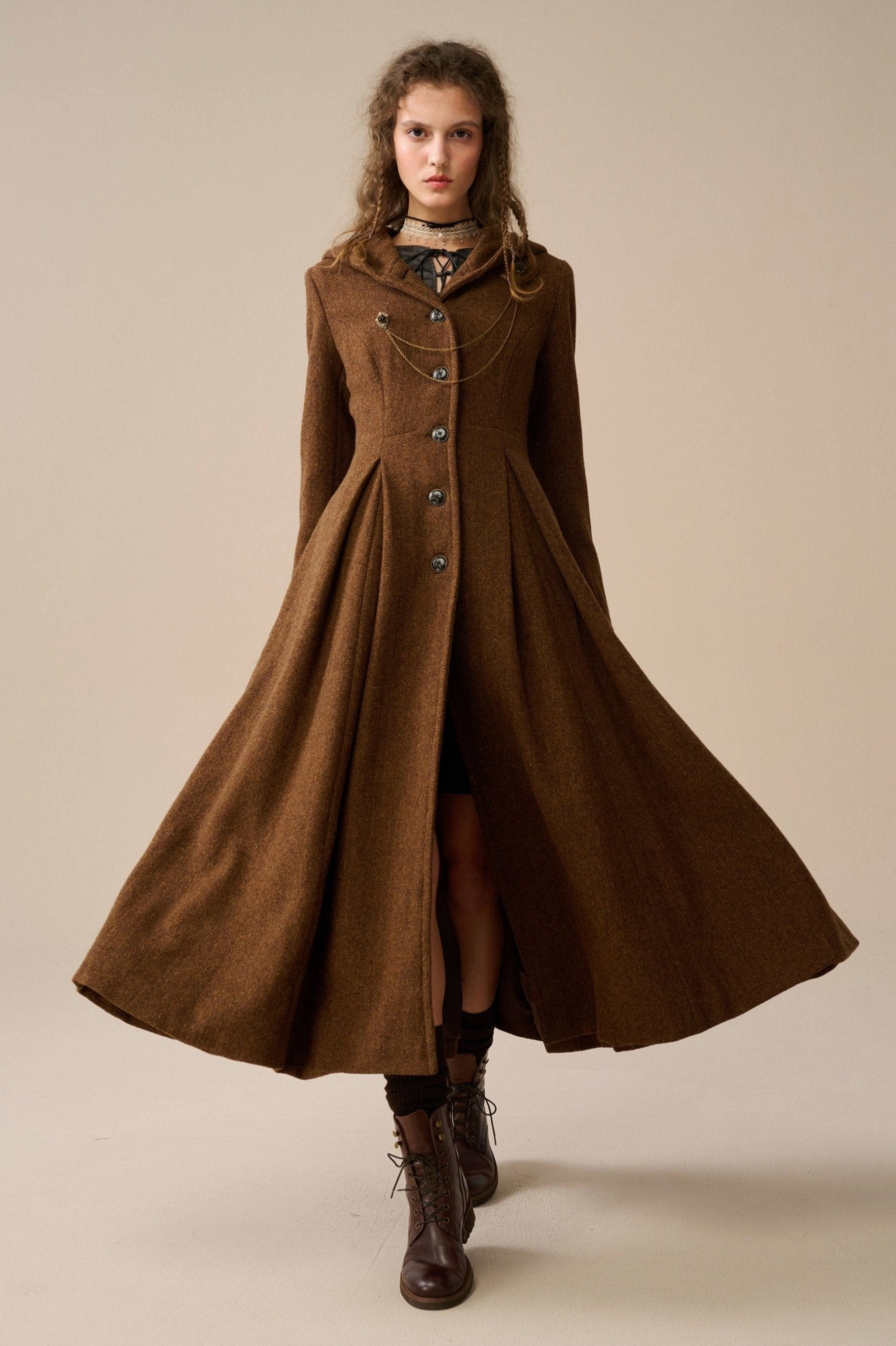 NonChafing Seam Placement My Fair Lady 26 | Hooded Wool Coat