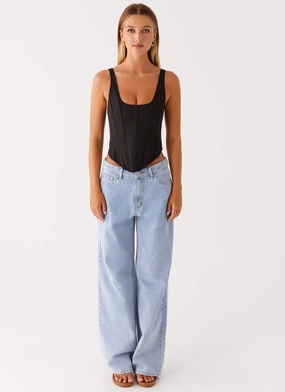 Narelle Corset Top - Black NoTagLabel Fashionable Tank