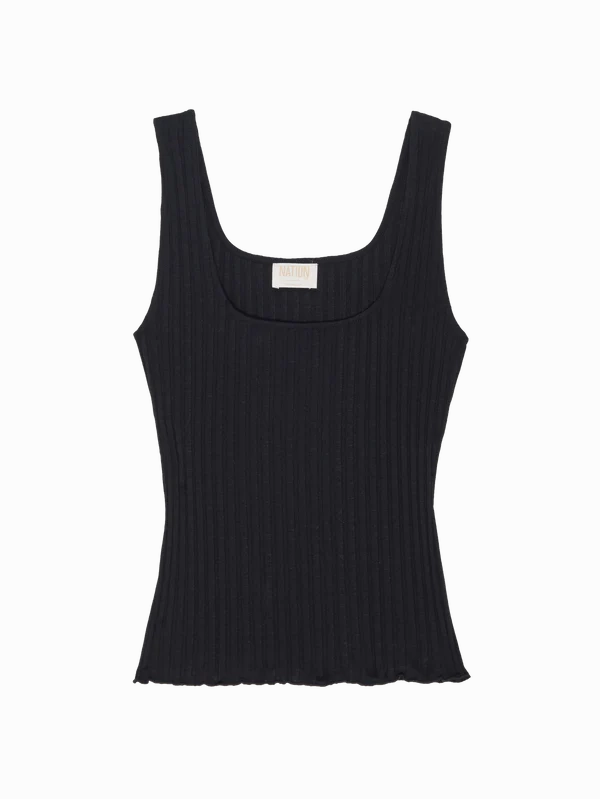 Nation LTD Babe Square Neck Tank Stretch Knit Material