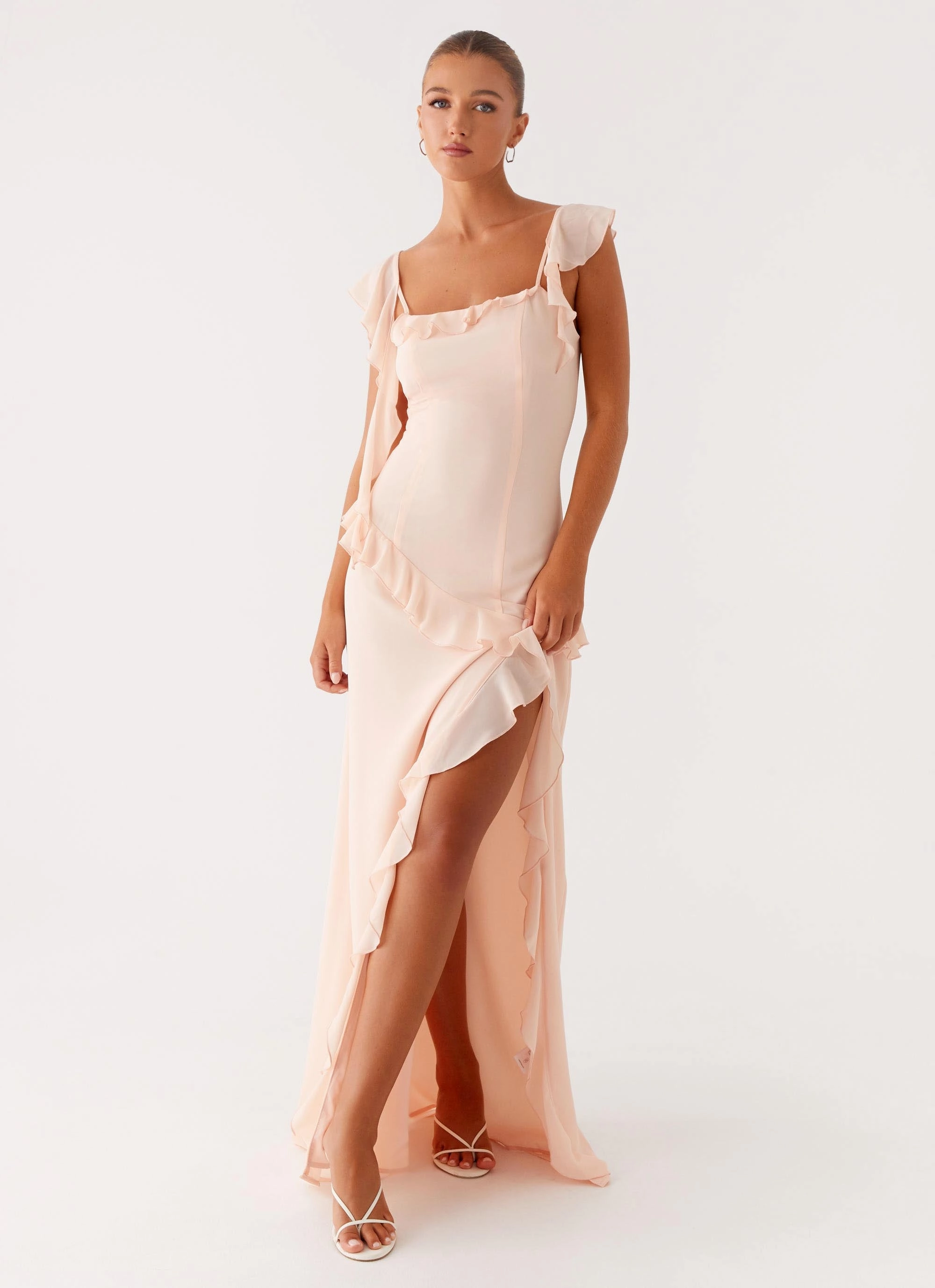 HypoallergenicFiber Adjustable-Straps Naya Maxi Dress - Peach