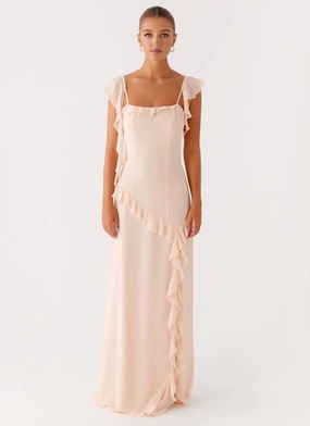 Naya Maxi Dress - Peach Travel Option Smooth Curve