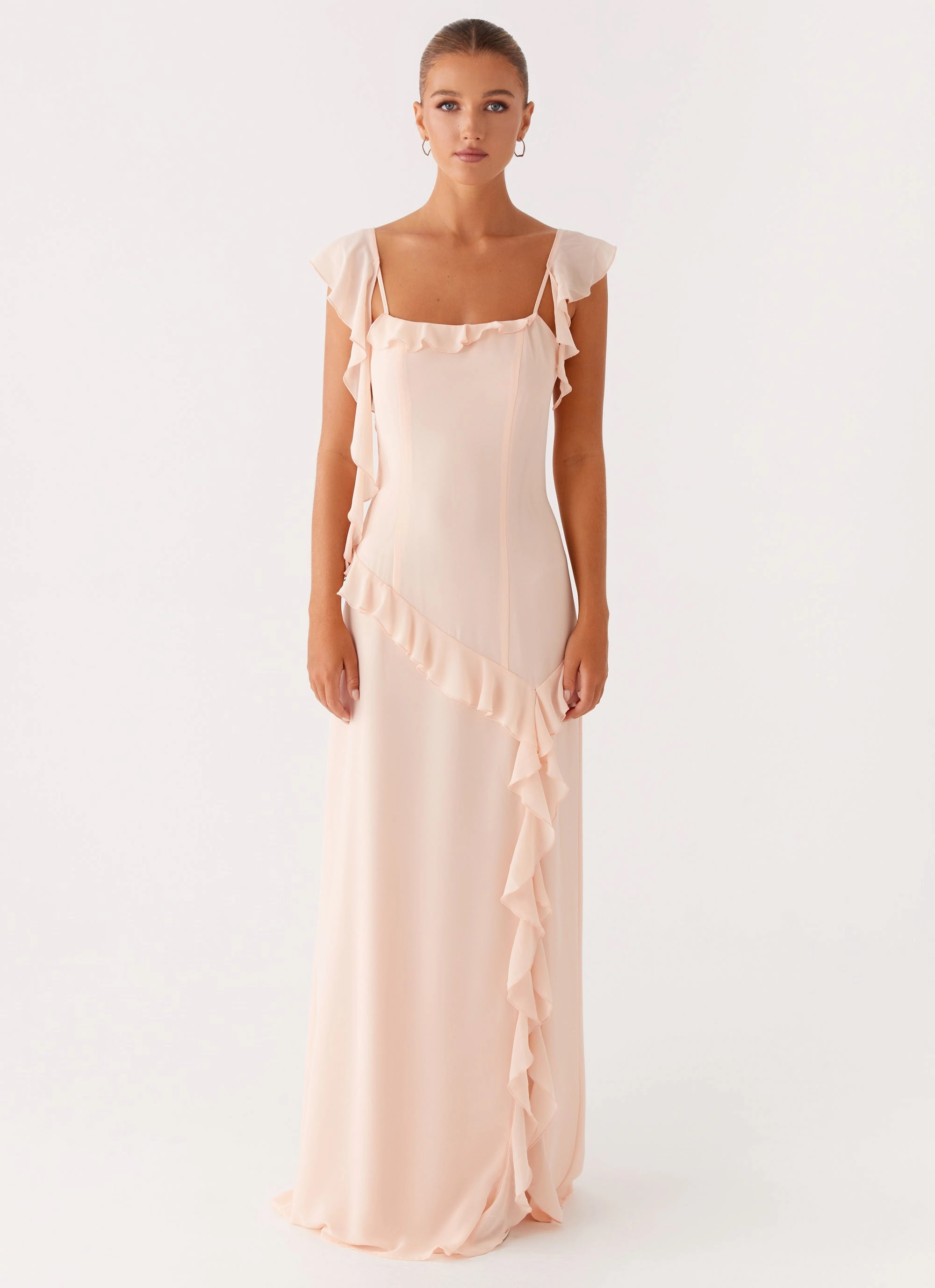 Naya Maxi Dress - Peach Travel Option Smooth Curve