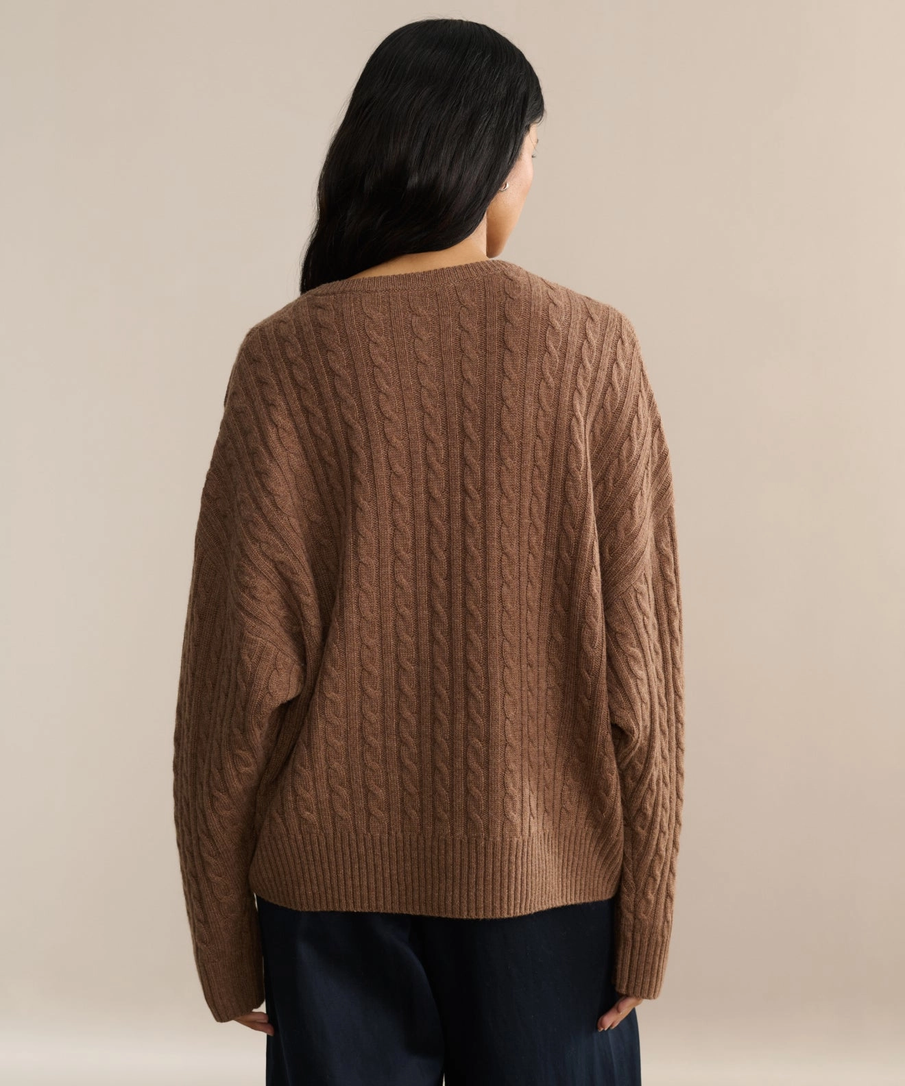 Nell V-Neck Sweater Lightweight Open Weave Minimalist Button Placket