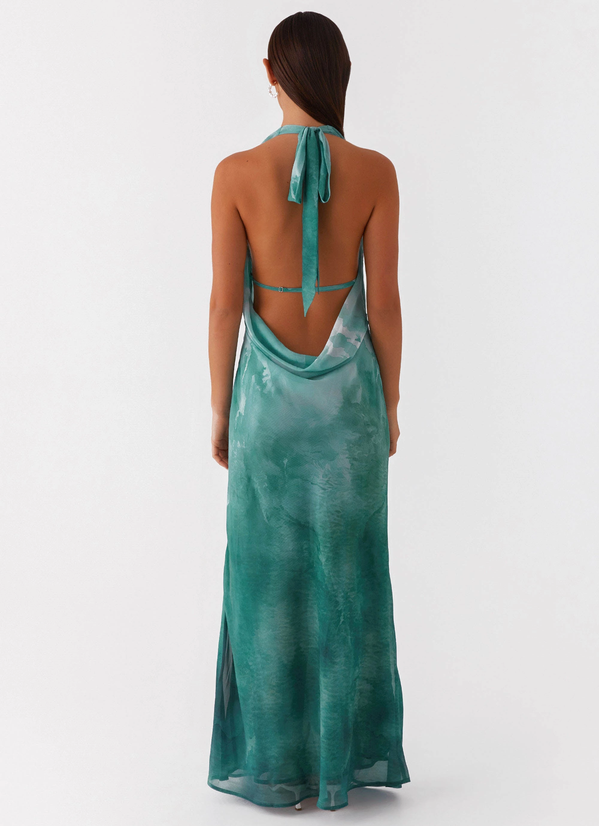 Nerissa Cowl Neck Maxi Dress - Green Tie Dye Urban Favorite