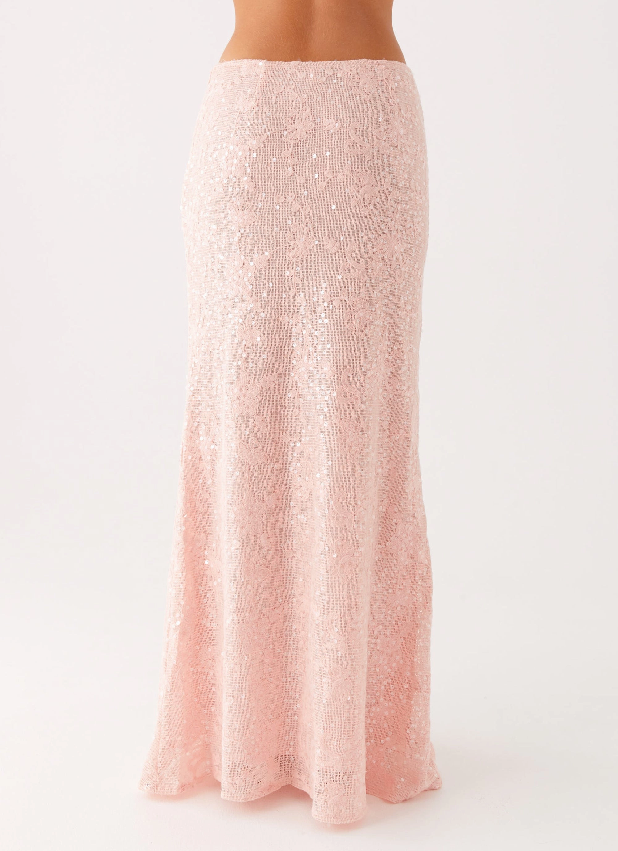 Laidback Style Nico Sequin Maxi Skirt - Pink