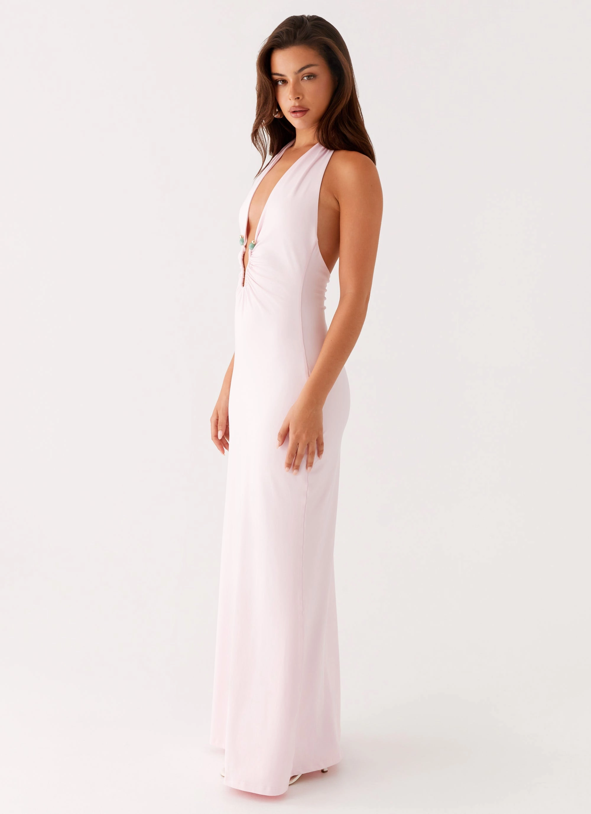 Light and Breezy WaterRepellentCoating Nicola Maxi Dress - Pink