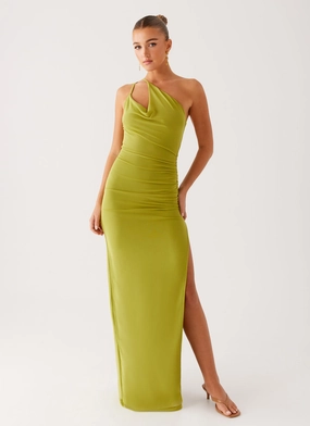 Retro Detail Lamara Maxi Dress - Green