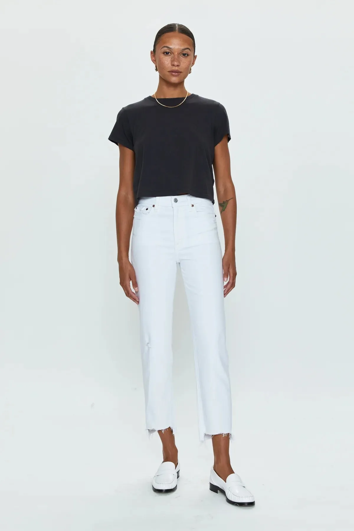 Pistola Charlie High Rise Straight Jeans - White Vintage FlexibleStretchWeave Comfort Base