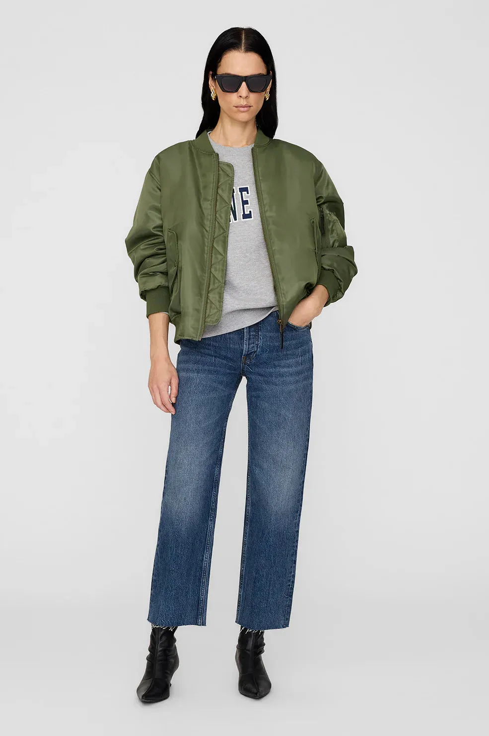 AntiPillTreatment Stylish Tank Anine Bing Spencer Sweatshirt Navy Grey