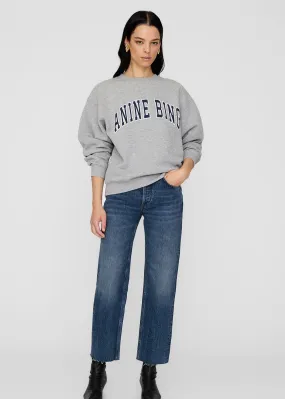 Anine Bing Spencer Sweatshirt Navy Grey AntiPilling Finish UVProtective Coating