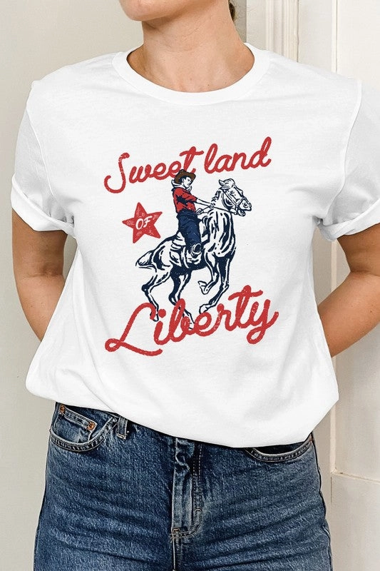 YarnDyeStripe Luxurious Feel Sweet Land Of Liberty Basic Graphic Tee S-XL