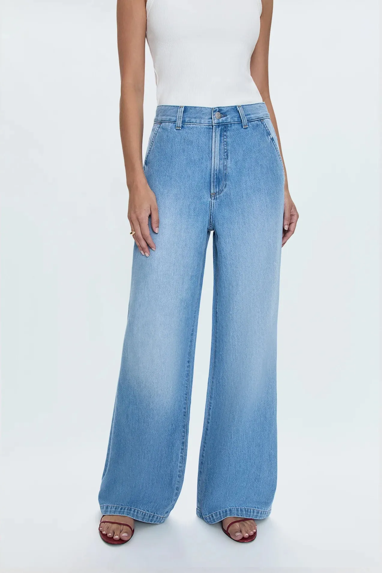 Stylish Vibes Pistola Dalia High Rise Wide Jeans - Palo Alto