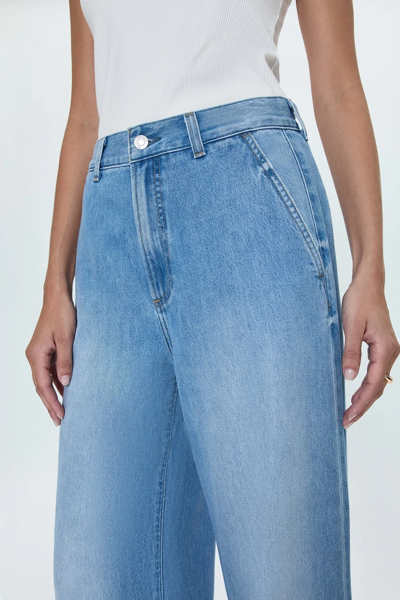 Multi Pocket Design Pistola Dalia High Rise Wide Jeans - Palo Alto