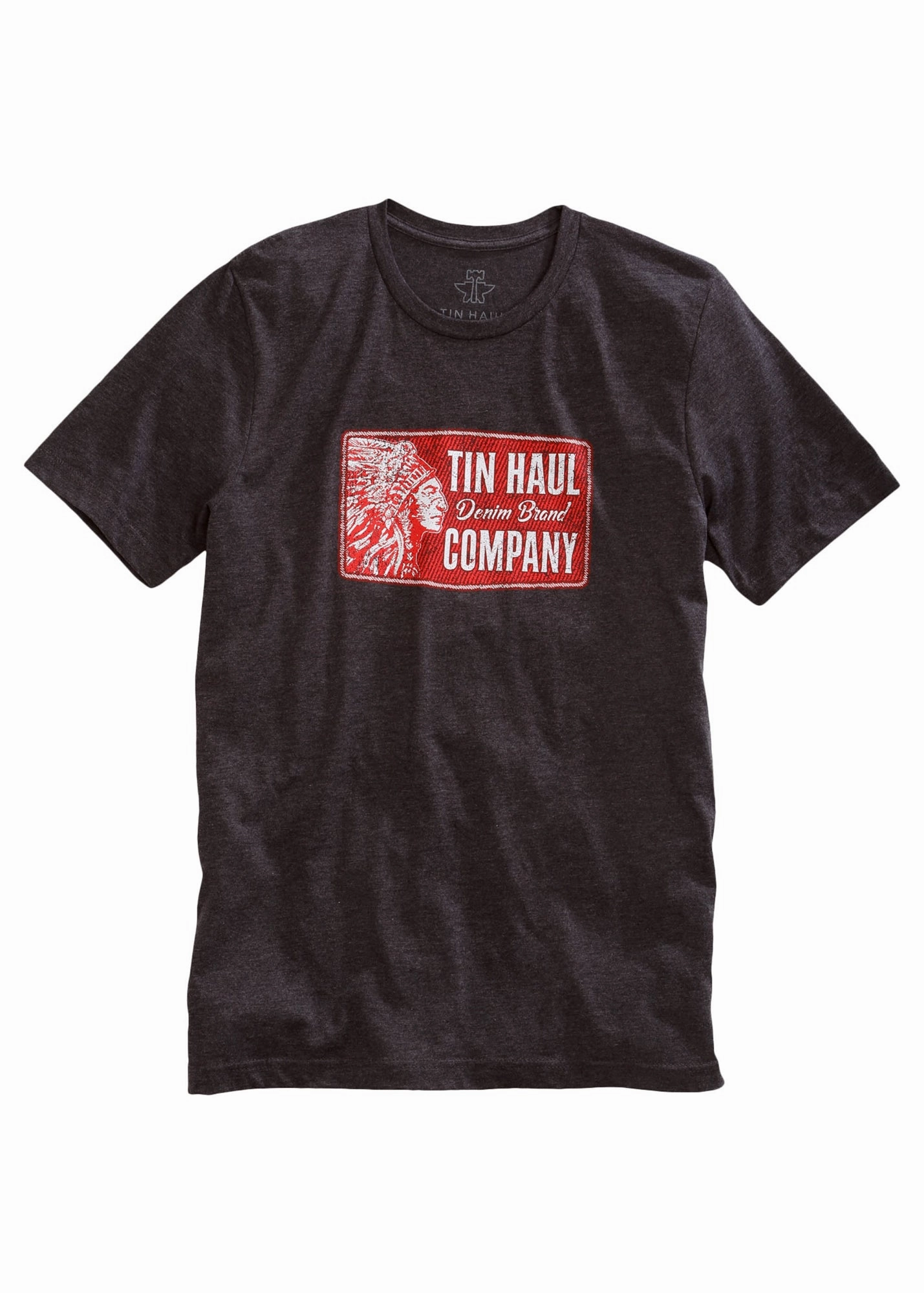 Tin Haul Patch Unisex Dark Grey Denim Brand S/S T-Shirt Fashion-Forward Non Restrictive Armhole