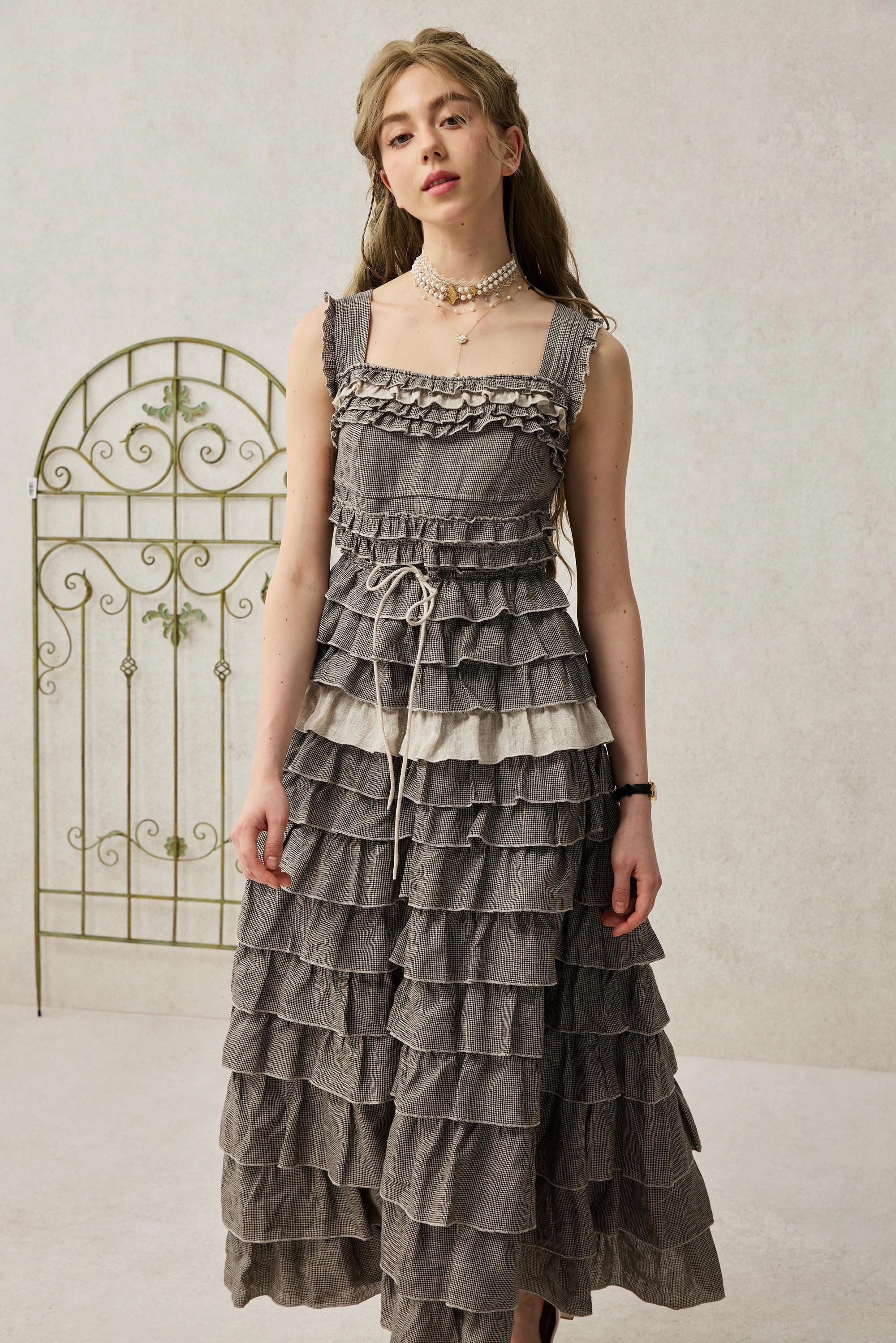 Layer Comfort Loose Design Petals 22 | Dreamy gradient Linen Dress