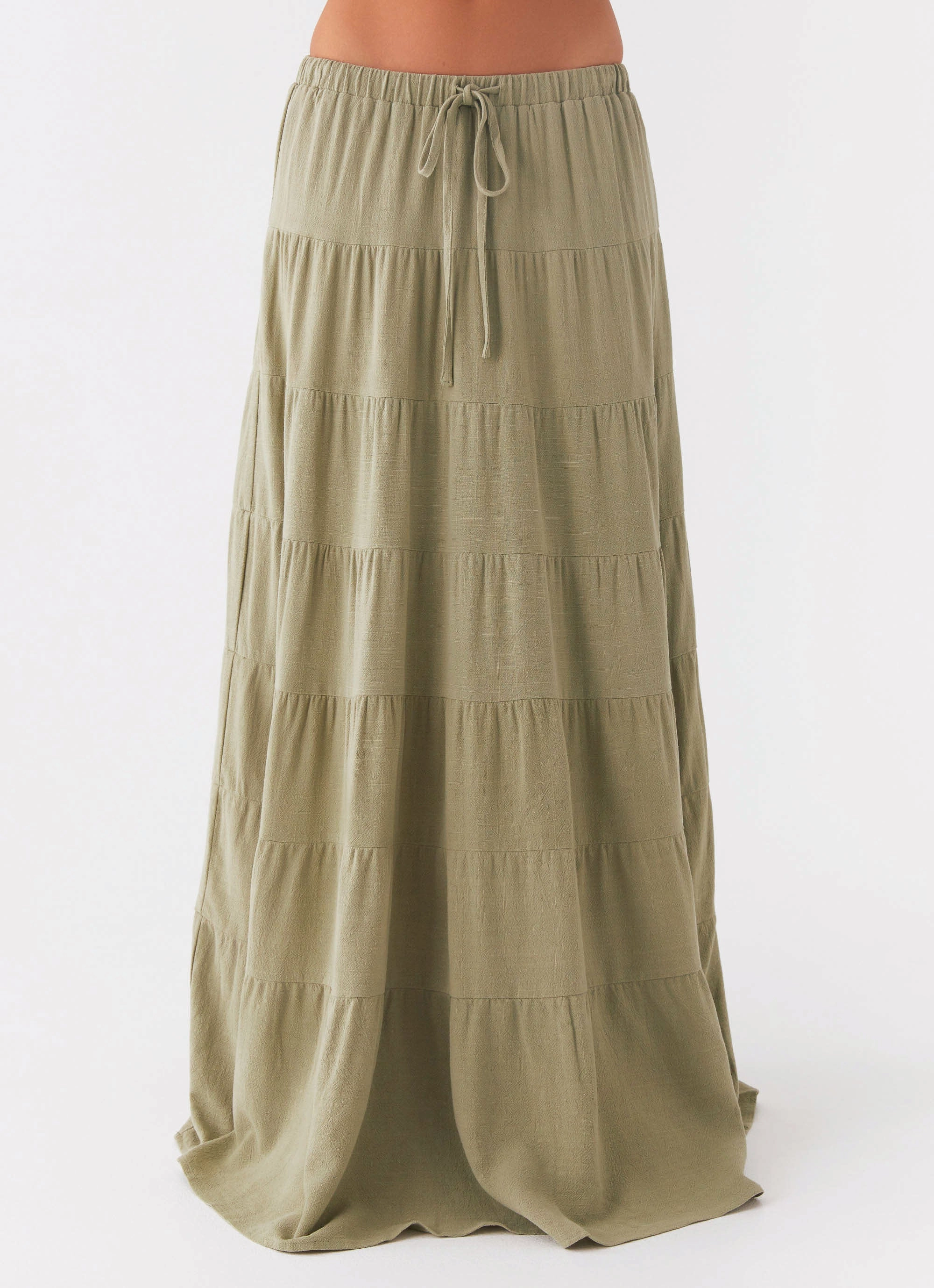 Sand resistant Smoothing Panels Mariella Linen Maxi Skirt - Sage