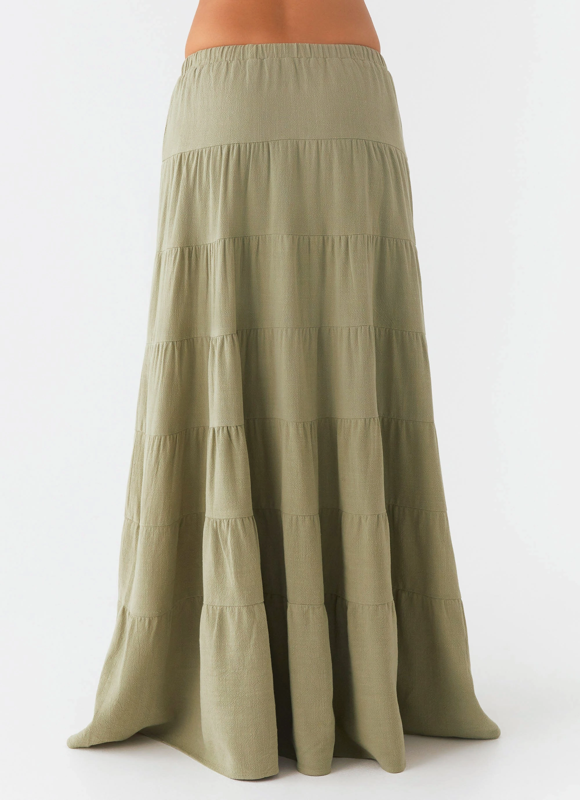 Mariella Linen Maxi Skirt - Sage Fresh Vibes Vibrant Colors