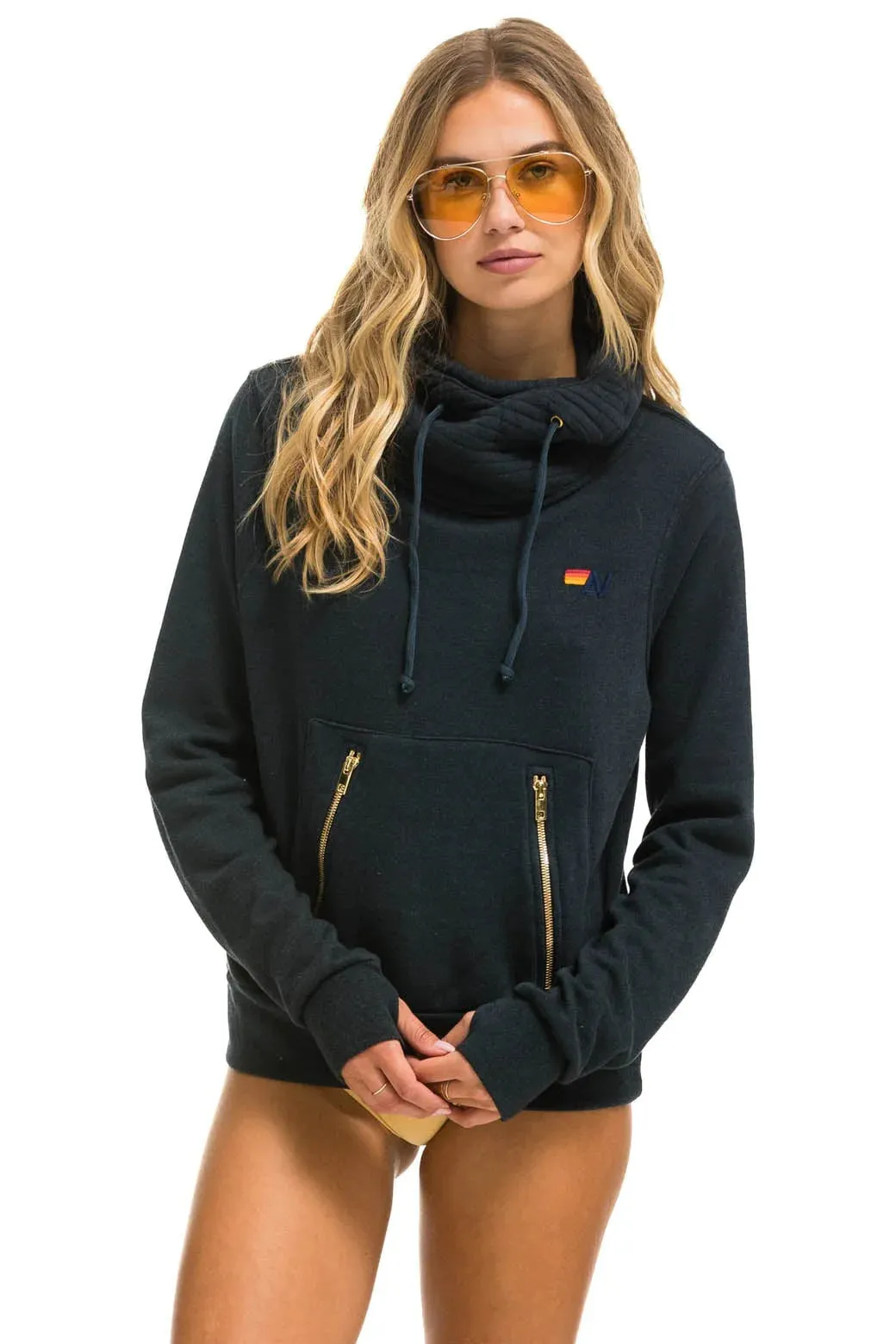 FeatherlightConstruction Anti Static Fabric Aviator Nation Bolt Ninja Pullover Hoodie- Charcoal / Mint