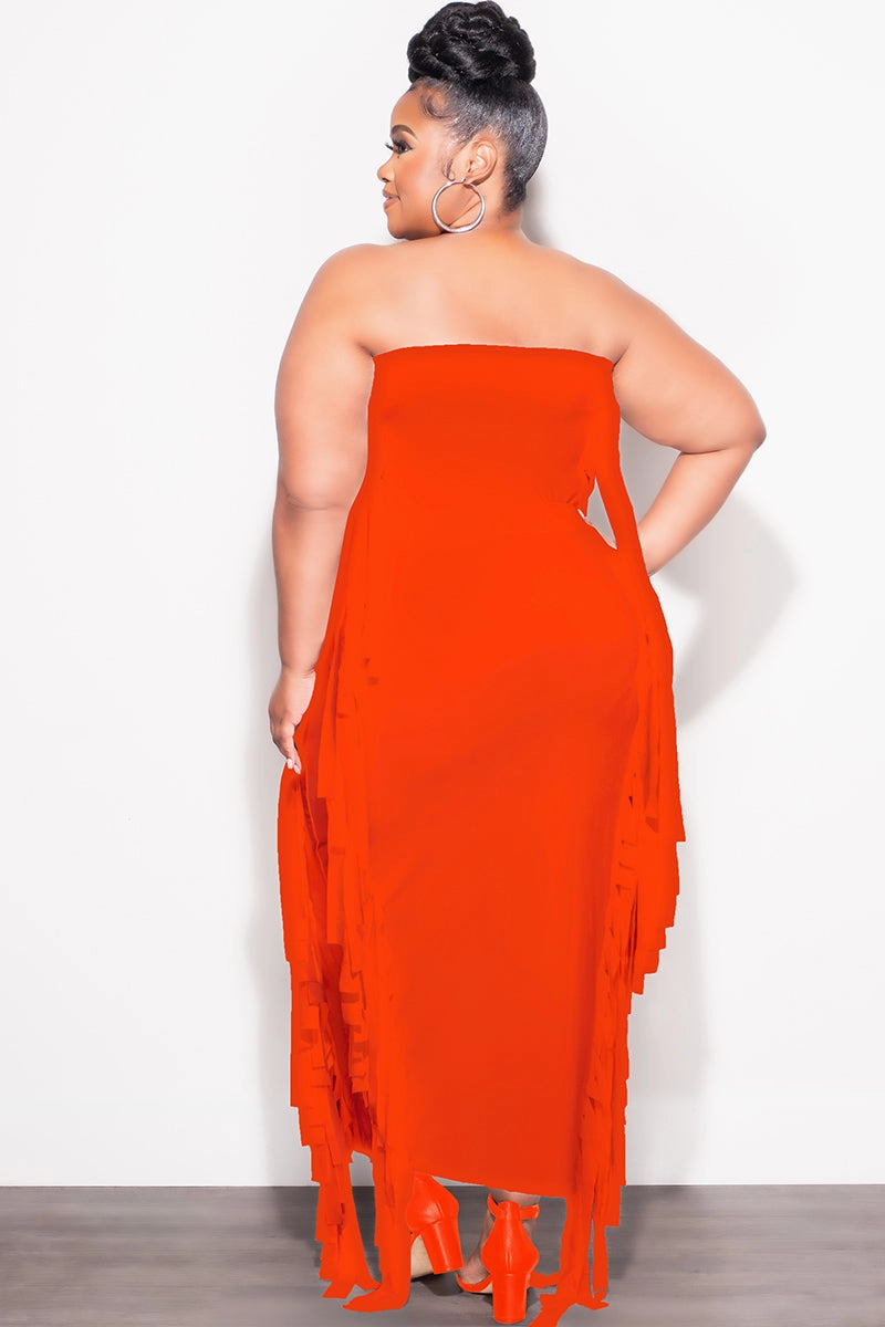 Functional Layer Final Sale Plus Size Strapless 2pc Set in Orange